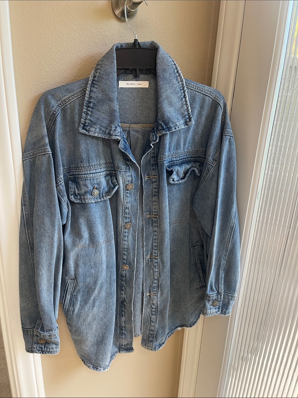 Mustard Seed Light Blue Denim Jacket - Casual Button Front